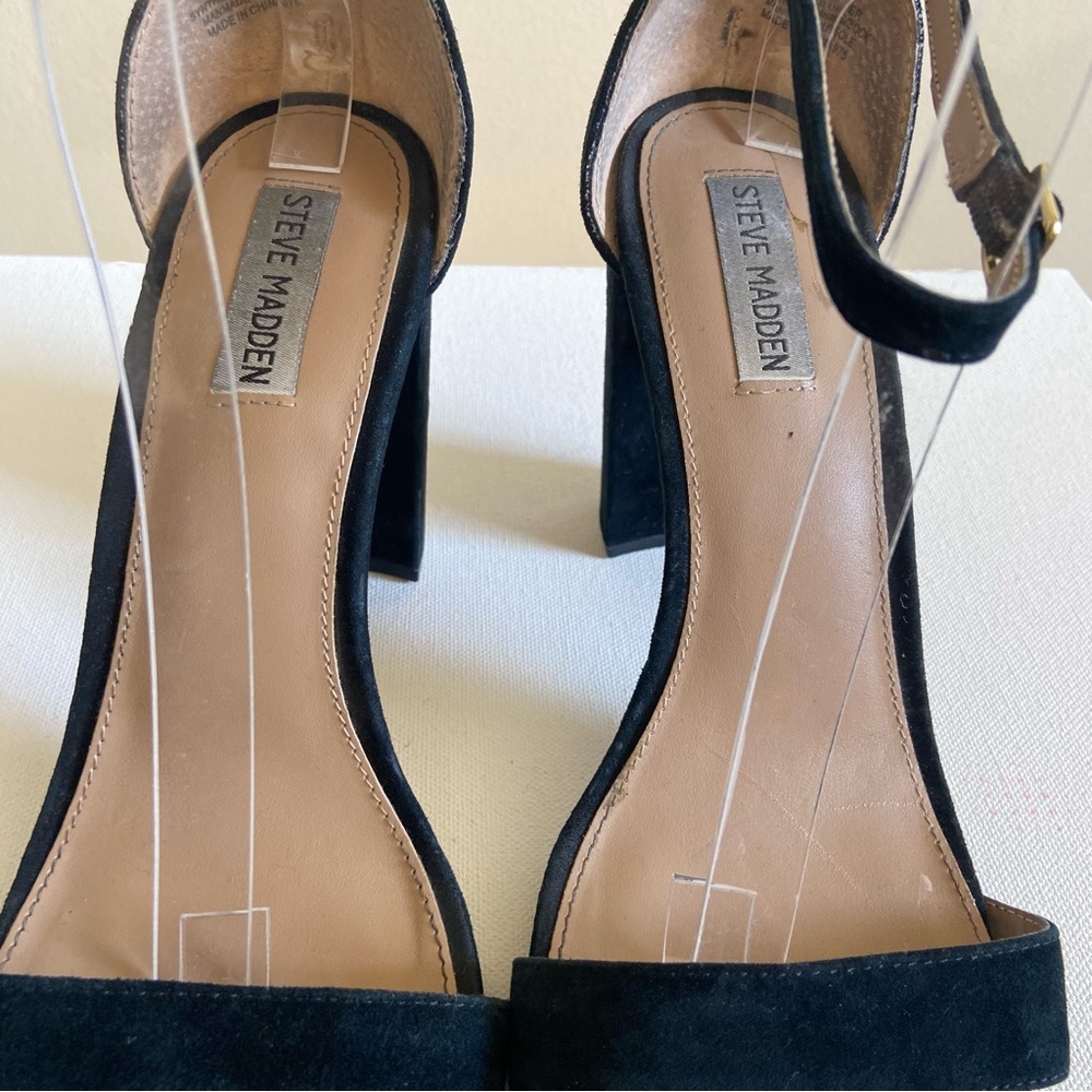 Steve Madden Sandals CARRSON Suede Chunky Heel Strappy - Picture 7 of 11